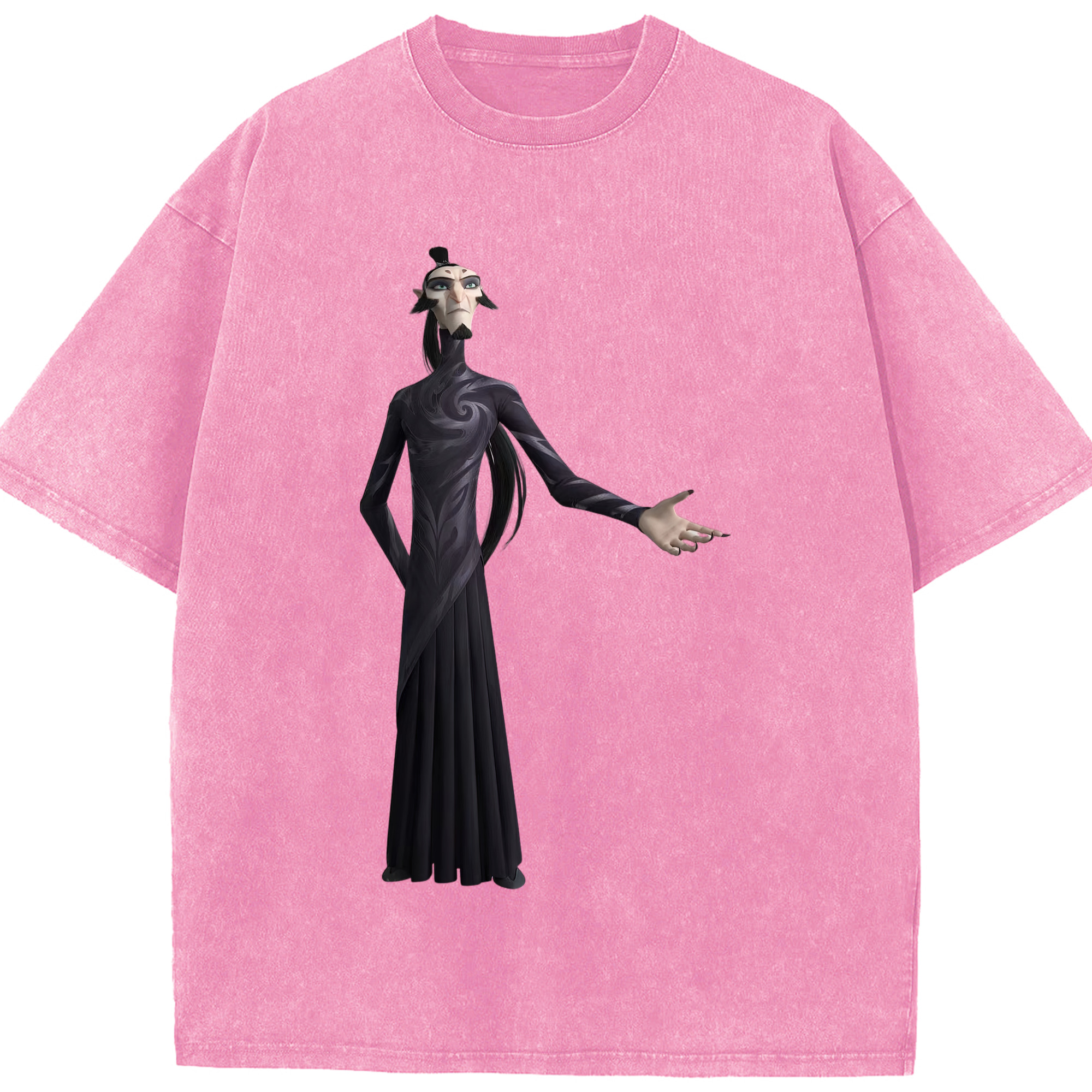 （画像用） Ne Zha 2 ナタ 魔童の大暴れ 綿100% ヴィンテージ風 半袖Tシャツ（フロントプリント）